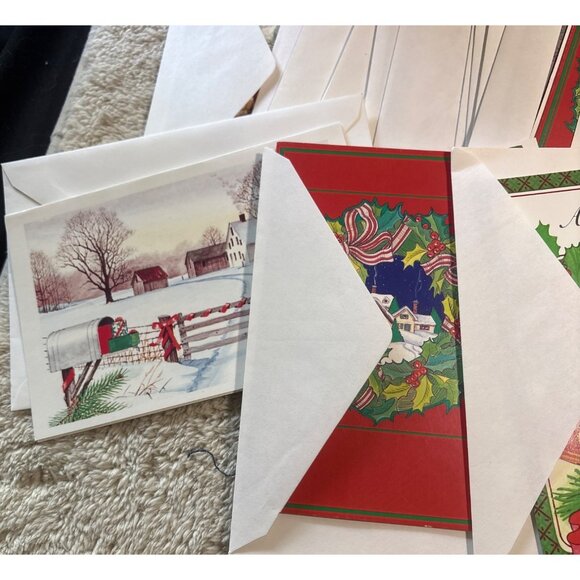 Christmas Greeting Cards With Envelopes Assorted Made in Canada Set of 50 - Picture 2 of 10
